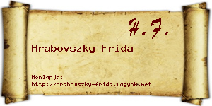 Hrabovszky Frida névjegykártya
